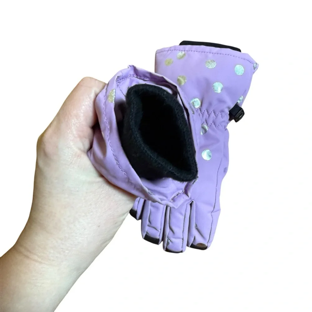 H&M Kids Purple Polka Dot Snow Gloves 3M Thinsulate Winter 4–6Y